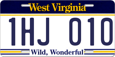 WV license plate 1HJ010