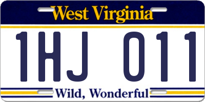 WV license plate 1HJ011