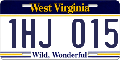 WV license plate 1HJ015