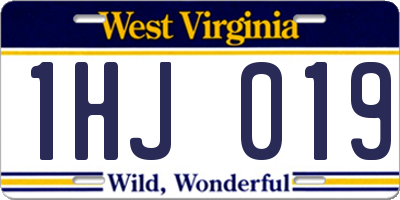 WV license plate 1HJ019