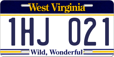 WV license plate 1HJ021