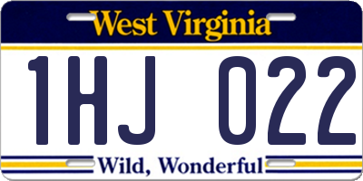 WV license plate 1HJ022