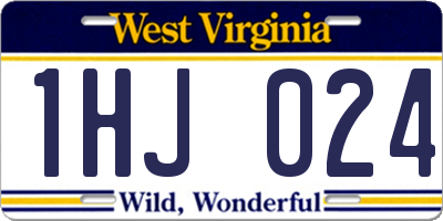 WV license plate 1HJ024