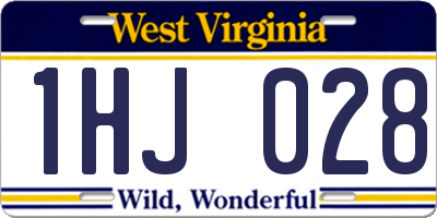 WV license plate 1HJ028