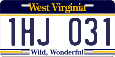 WV license plate 1HJ031