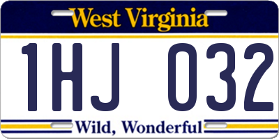 WV license plate 1HJ032
