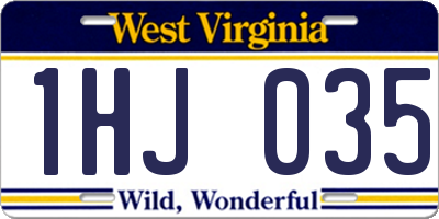 WV license plate 1HJ035