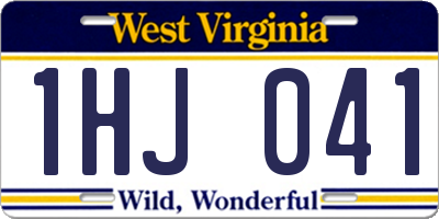 WV license plate 1HJ041