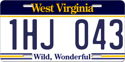 WV license plate 1HJ043