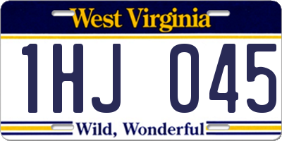 WV license plate 1HJ045