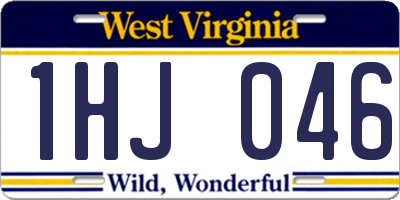 WV license plate 1HJ046