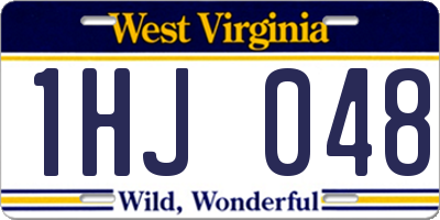 WV license plate 1HJ048