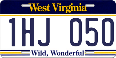 WV license plate 1HJ050