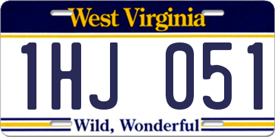 WV license plate 1HJ051