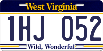 WV license plate 1HJ052