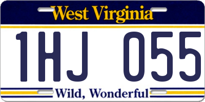 WV license plate 1HJ055