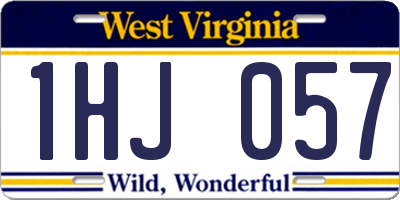WV license plate 1HJ057