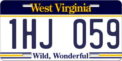 WV license plate 1HJ059