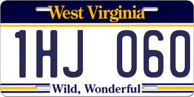 WV license plate 1HJ060