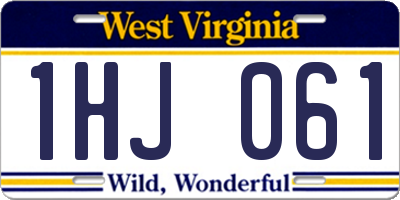 WV license plate 1HJ061