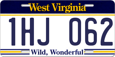 WV license plate 1HJ062