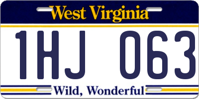 WV license plate 1HJ063