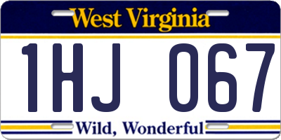 WV license plate 1HJ067