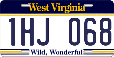 WV license plate 1HJ068