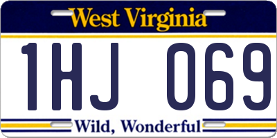 WV license plate 1HJ069