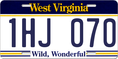 WV license plate 1HJ070