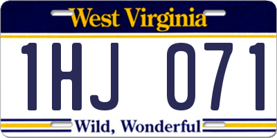 WV license plate 1HJ071