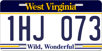 WV license plate 1HJ073