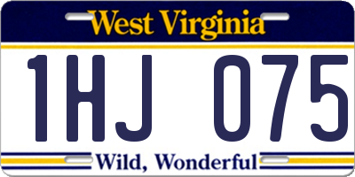 WV license plate 1HJ075