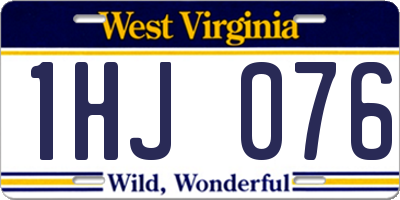 WV license plate 1HJ076