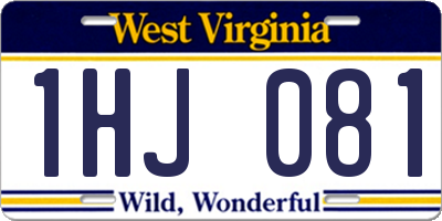 WV license plate 1HJ081