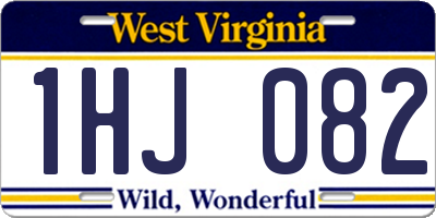WV license plate 1HJ082