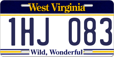 WV license plate 1HJ083