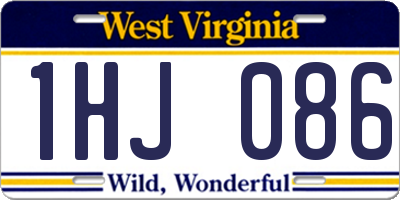 WV license plate 1HJ086