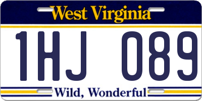 WV license plate 1HJ089