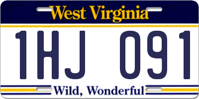 WV license plate 1HJ091