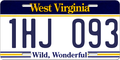WV license plate 1HJ093