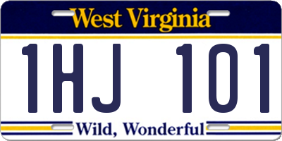 WV license plate 1HJ101