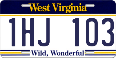 WV license plate 1HJ103