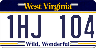 WV license plate 1HJ104