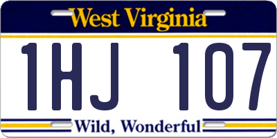 WV license plate 1HJ107