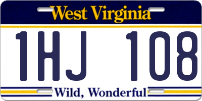 WV license plate 1HJ108