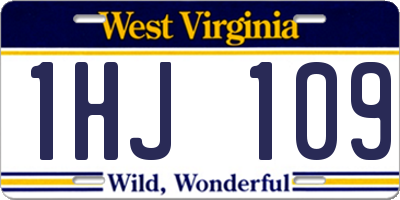 WV license plate 1HJ109