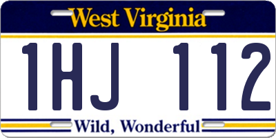 WV license plate 1HJ112