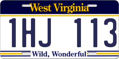 WV license plate 1HJ113