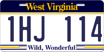 WV license plate 1HJ114